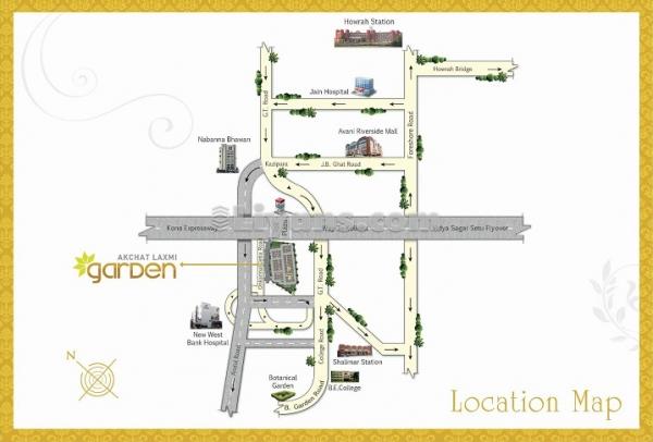 Location Map of Akchat Laxmi Garden